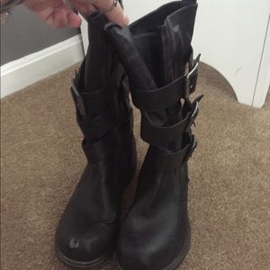 Black combat boots